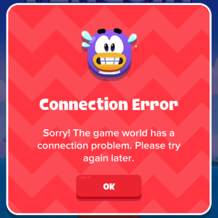 Connection error. The game world has a connection problem. Try again later.